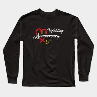 Funny Gift 5 years Wedding Marriage - 5th Wedding Anniversary Newest Long Sleeve T-Shirt